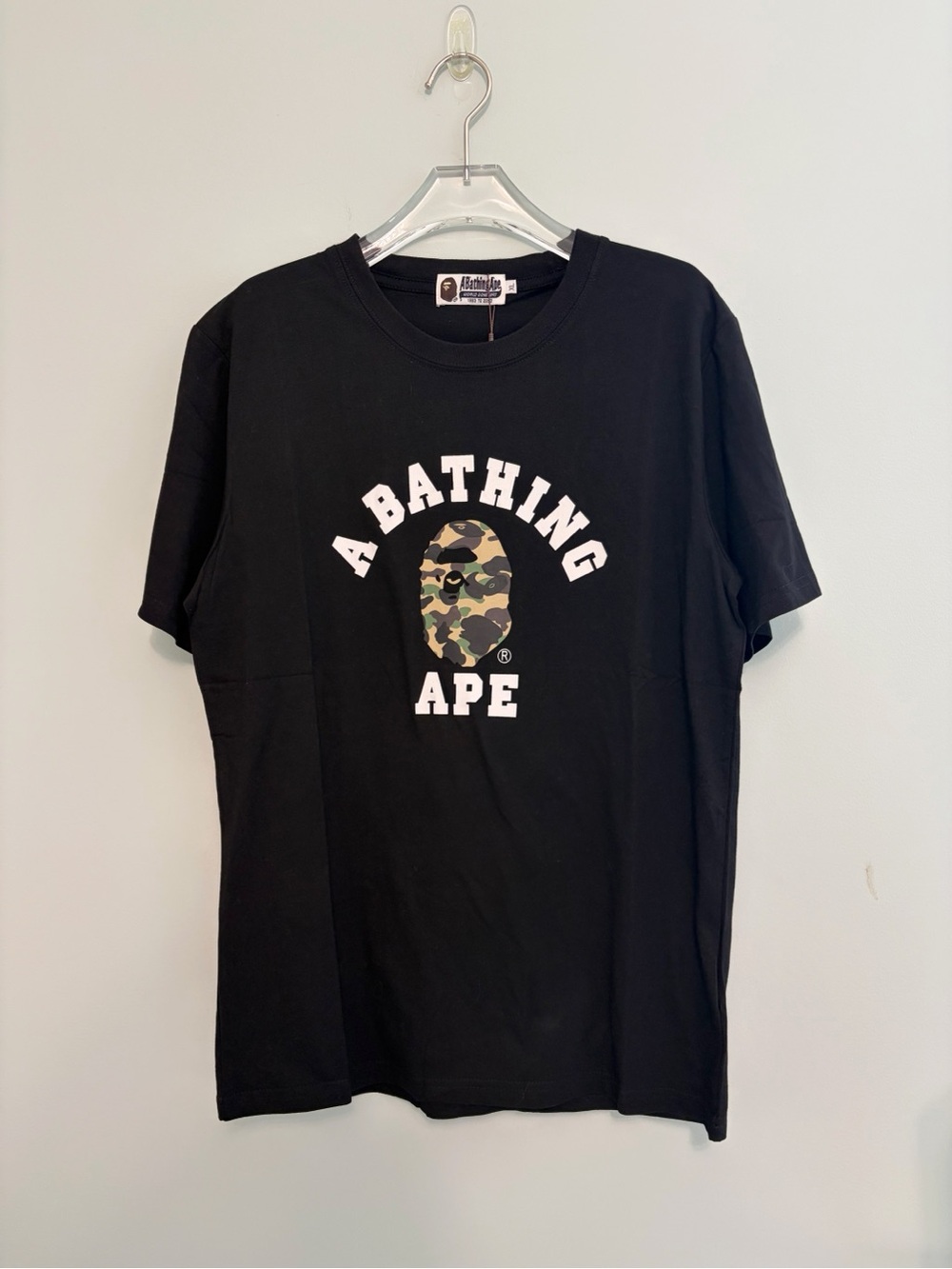 A Bathing Ape Camo Black Short Sleeve Logo Tee